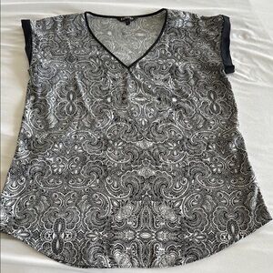 Express Black and White Boxy Blouse